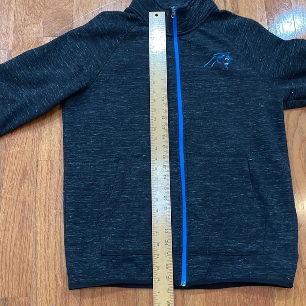 Carolina Panther NFL Jacket Full Zip Kangaroo Split Pockets Black Size Large - Picture 8 of 15